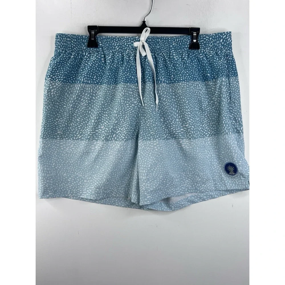 Chubbies Swim Trunks Aqua Geometric Men's 2XL 5.5
